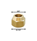 Tuerca Gas 7/8 Cónica Salida 3/8 Bronce